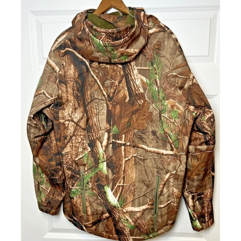 ESDY Shark Skin Soft Shell Tactical Jacket Camo Hooded Men's Large Ventilated